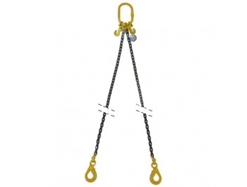 Tõstekett 2-haruline, enesesulguva konksuga ja grab hook'iga, 2 m, 1.12 t