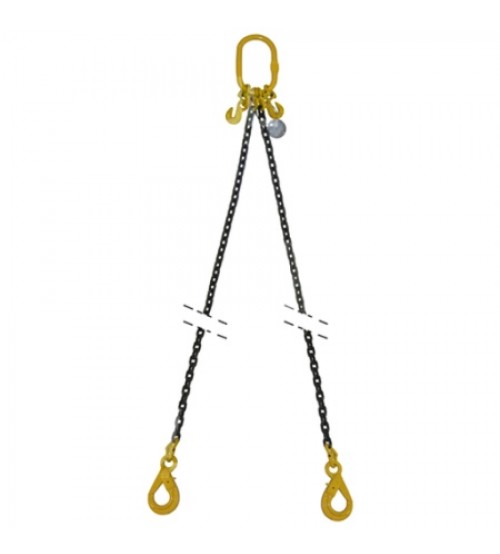 Tõstekett 2-haruline, enesesulguva konksuga ja grab hook'iga, 2 m, 1.12 t