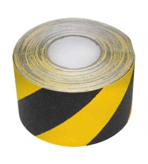 Libisemisvastane hoiatuslint 100 mm x 18,3 m, must‑kollane