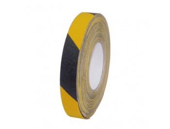 Libisemisvastane hoiatuslint 25 mm x 18.3 m, must‑kollane