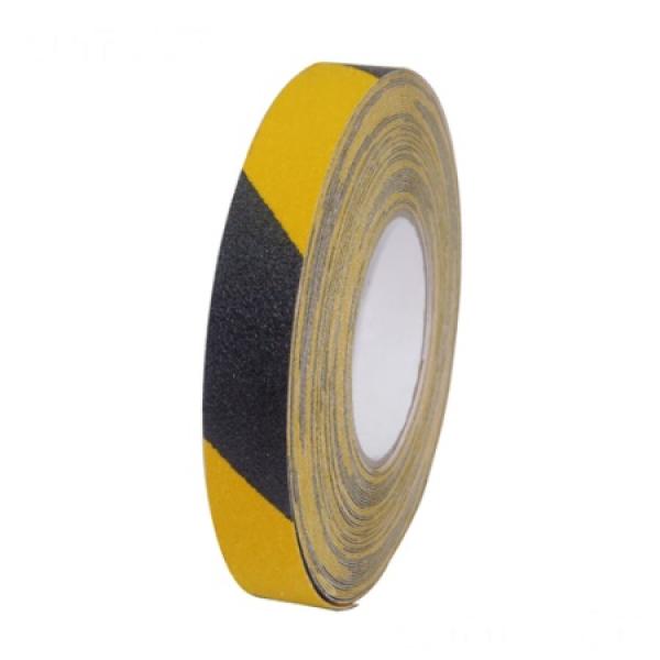 Libisemisvastane hoiatuslint 25 mm x 18.3 m, must‑kollane