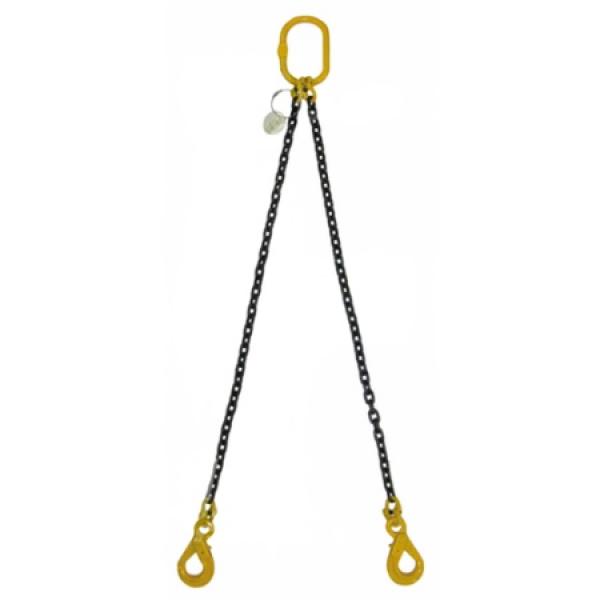 Tõstekett 2-haruline, koos enesesulguva konksuga, 1 m, 2 t